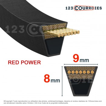 El modelo de Correa trapezoidal lisa Optibelt Red Power 3 3V1120 - 3V1120RP-OPTIBELT