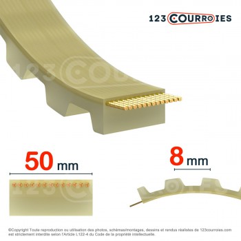 El modelo de Correa dentada abierta 8M50-PUSTEEL - 8M50-PUSTEEL
