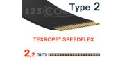 Correa plana 2.2mm - Speedflex Tipo 2