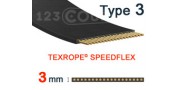 Correa plana 3mm - Tipo Speedflex 3