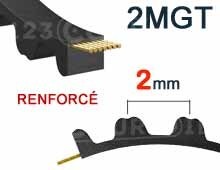 Nuestros modelos de Correa dentada 2MGT, paso de 2 mm (reforzada)