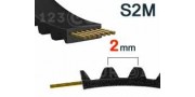 Correa dentada S2M, paso de 2 mm