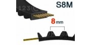 Correa dentada S8M, paso de 8 mm