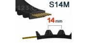 Correa dentada S14M de 14 mm de paso