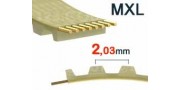 Correa dentada MXL, paso de 2,03 mm