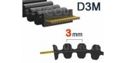 Correa dentada D3M, paso de 3 mm