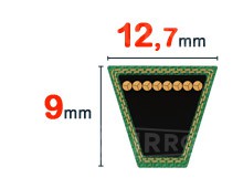 Nuestros modelos de Correas trapezoidales de sección 12.7 x 9 mm