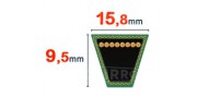 Nuestros modelos de correas trapezoidales 15.8 x 9.5 mm
