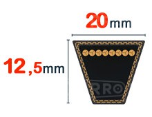 Nuestros modelos de Correa trapezoidal 20x12.5