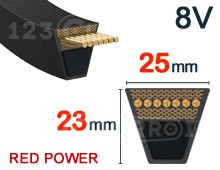 Nuestros modelos de 25mm x 23mm - 8V Poder Rojo (Reforzado)